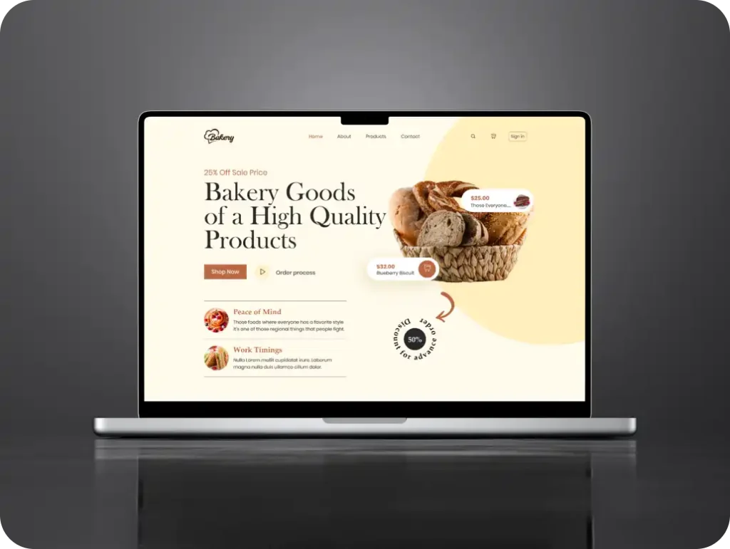 Custom Bakery Landing Page Design - Fluxcore agency Work