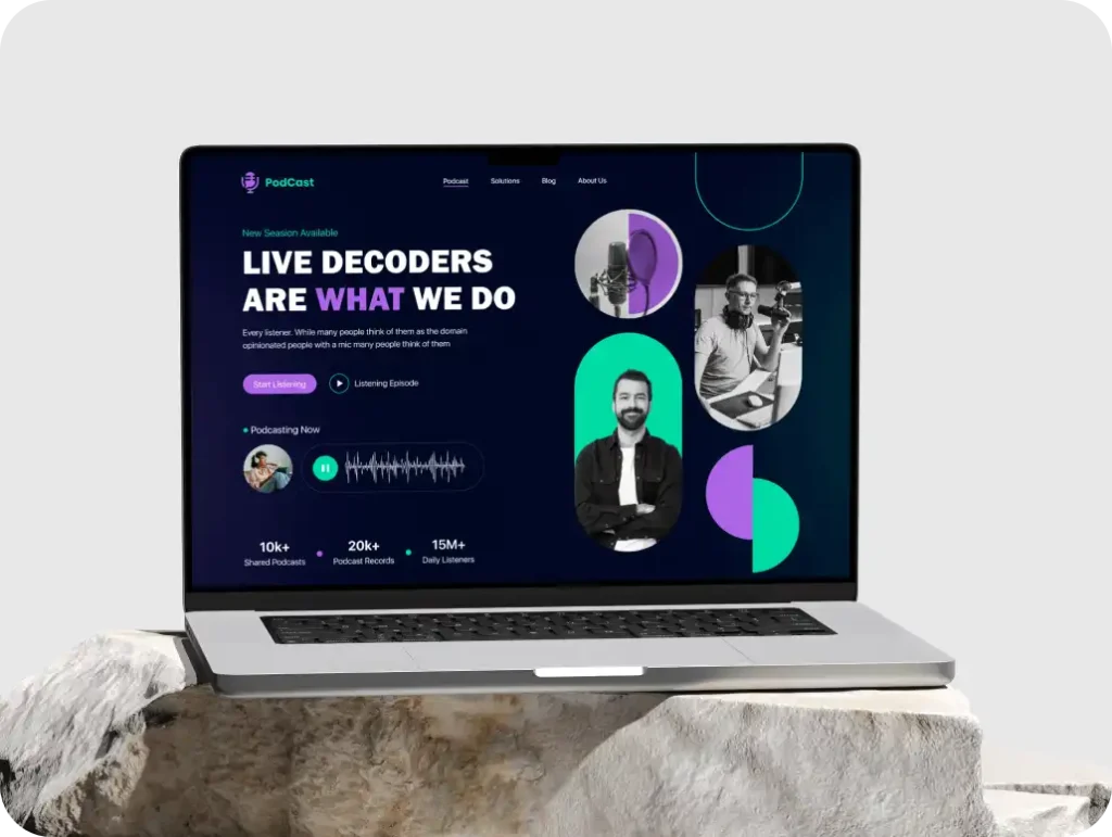 Engaging Landing Page for Podcast Promotion - Fluxcore agency Work