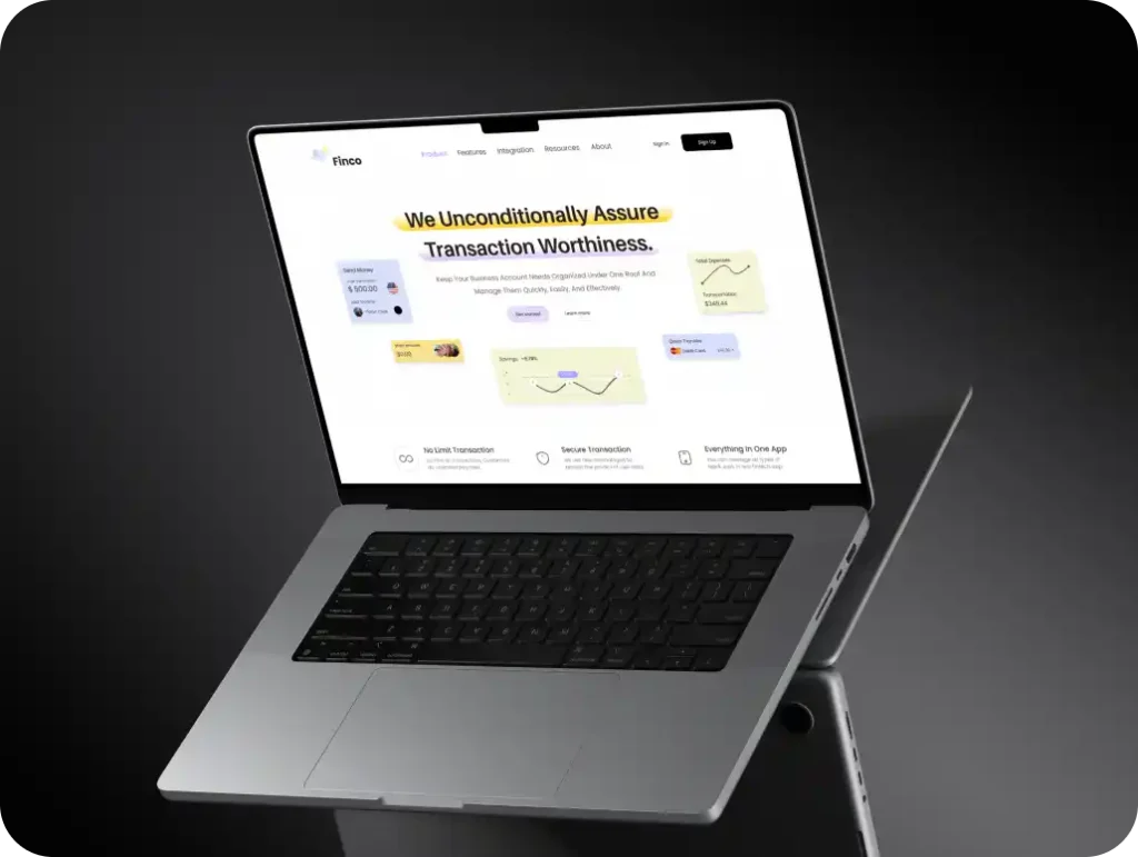 Finco - Fintech Landing page - Fluxcore agency