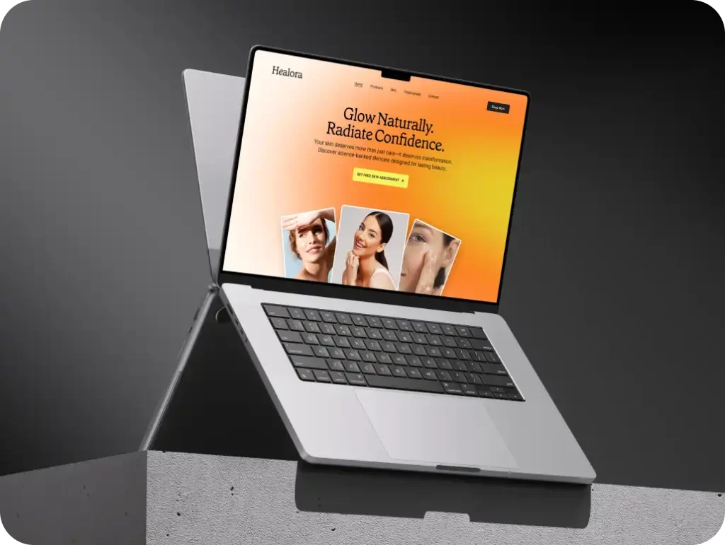 Home 15 Modern skincare brand landing page Fluxcore agency